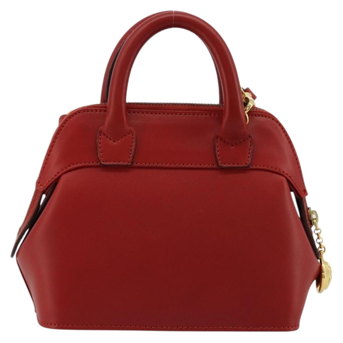 Salvatore Ferragamo Hand Bag Leather 2way Gold Red Auth 181127A - Jerrillo image 2