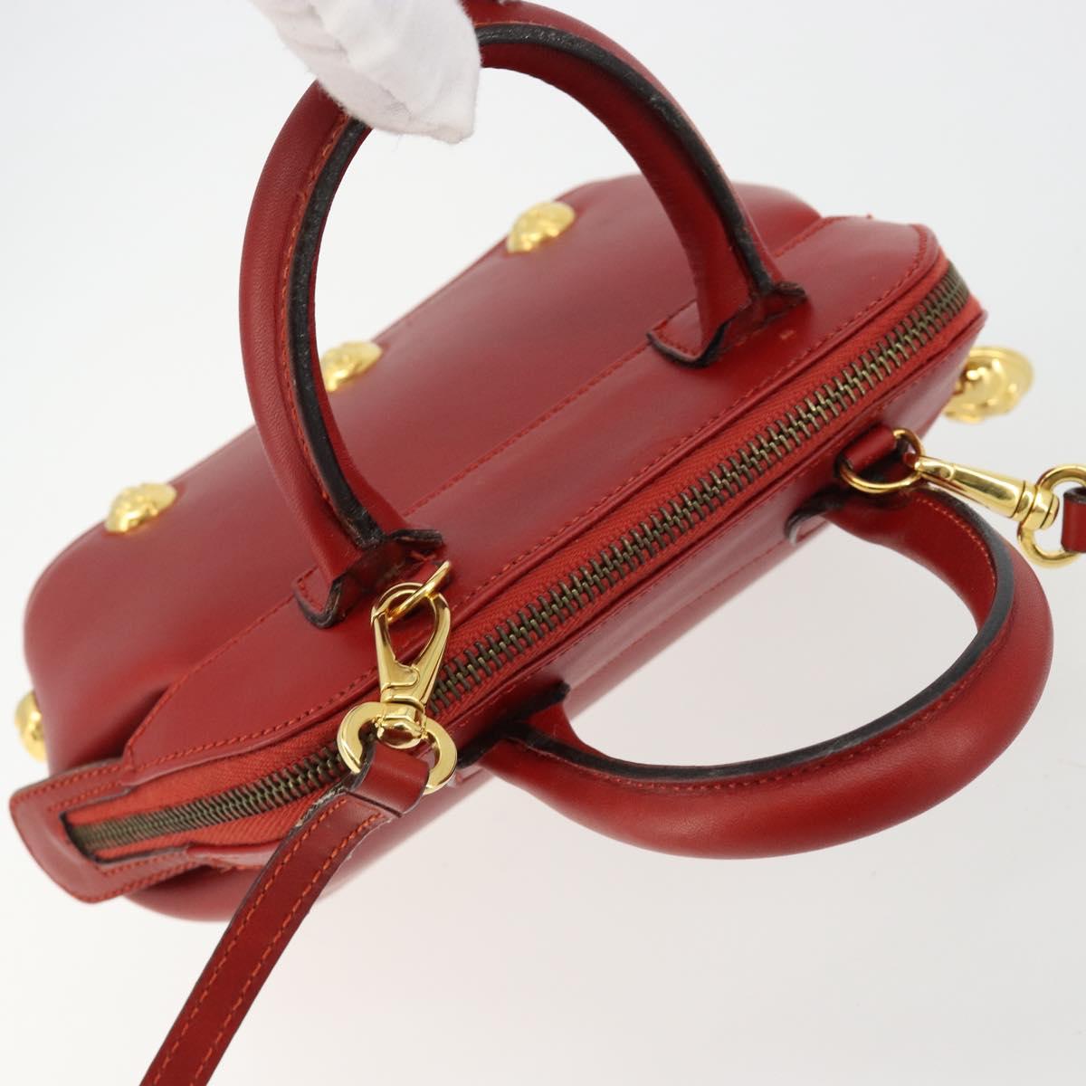 Salvatore Ferragamo Hand Bag Leather 2way Gold Red Auth 181127A - Jerrillo image 7