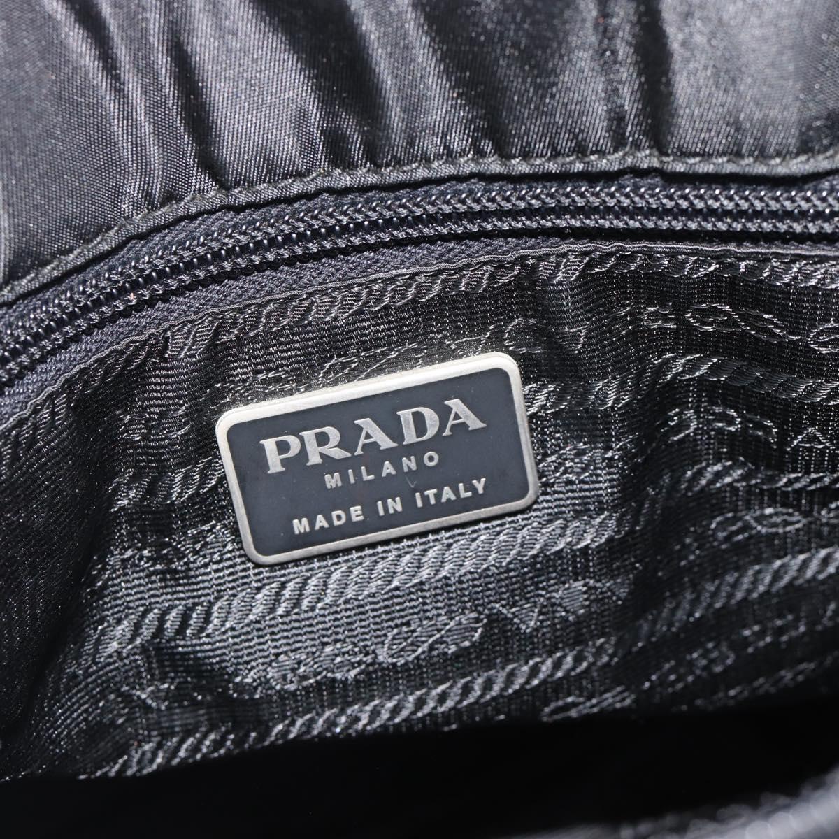 PRADA Hand Bag Nylon Black Silver Auth 181329 - Jerrillo image 10