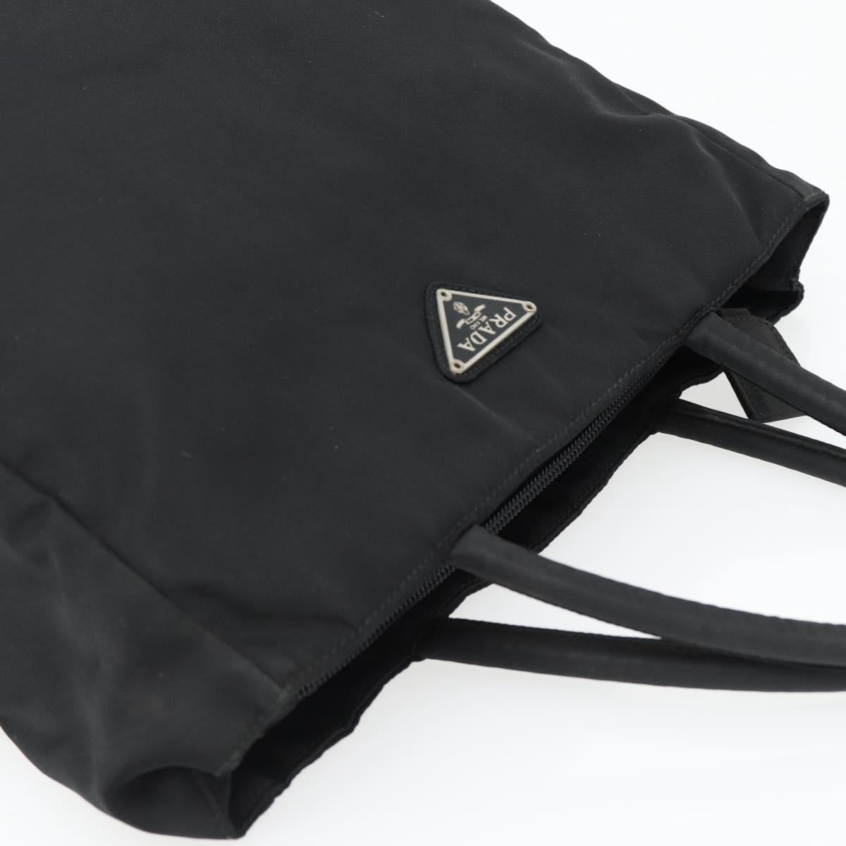 PRADA Hand Bag Nylon Black Silver Auth 181329 - Jerrillo image 6