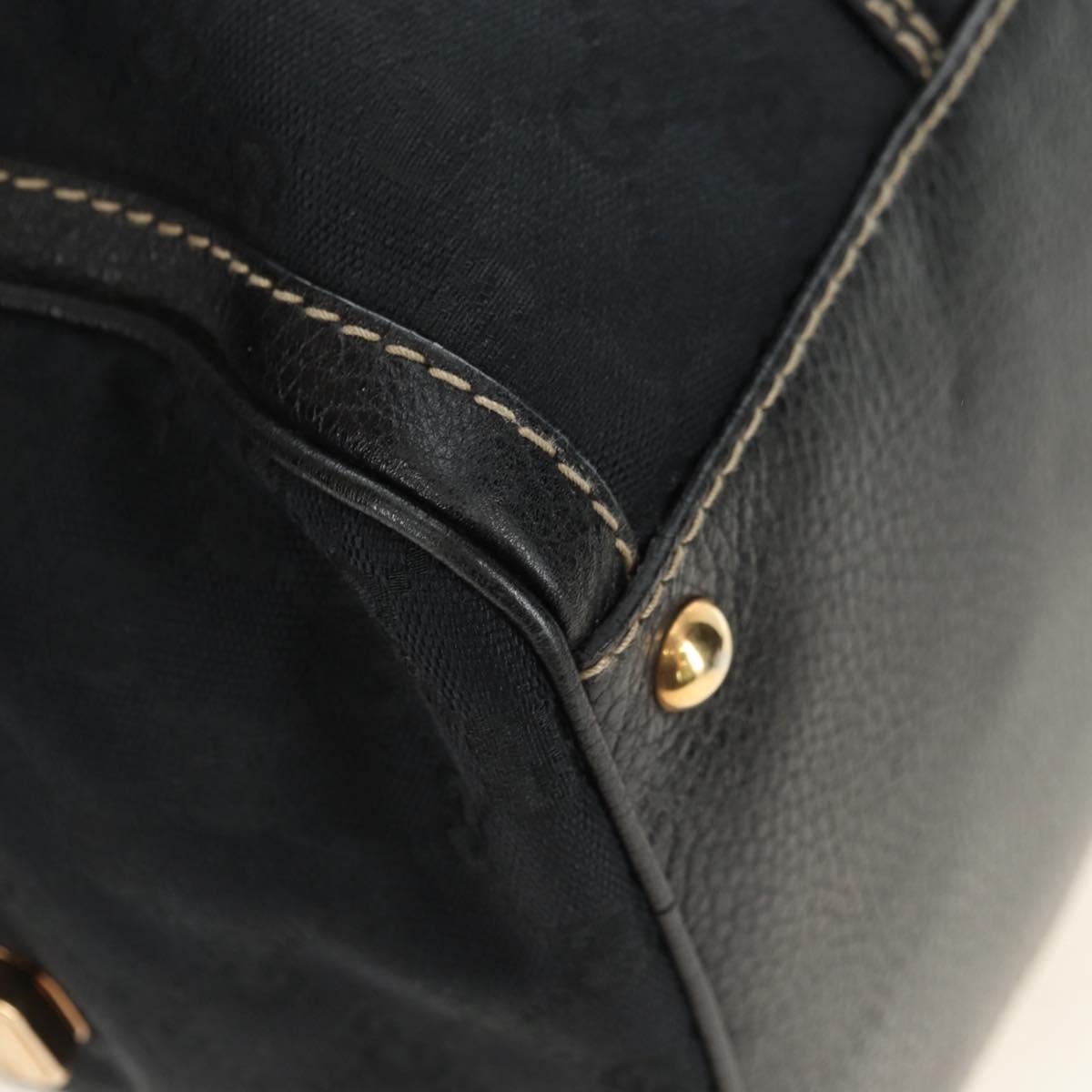 GUCCI GG Canvas Sherry Line Histeria Hand Bag Black Gold 186232 Auth 181412V - Jerrillo image 8