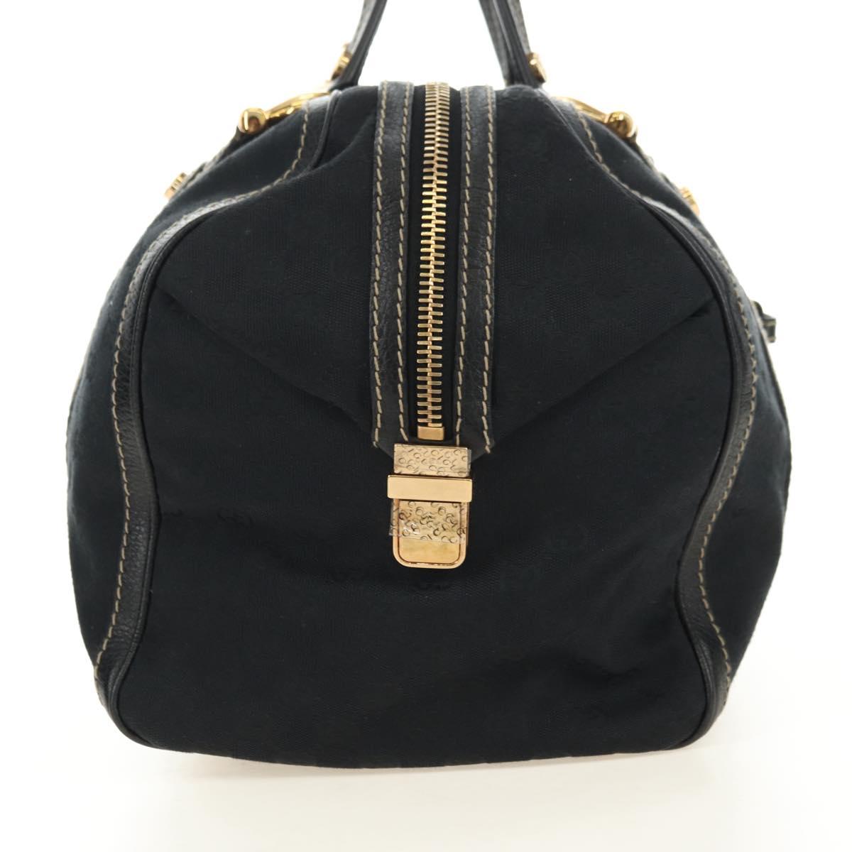 GUCCI GG Canvas Sherry Line Histeria Hand Bag Black Gold 186232 Auth 181412V - Jerrillo image 4