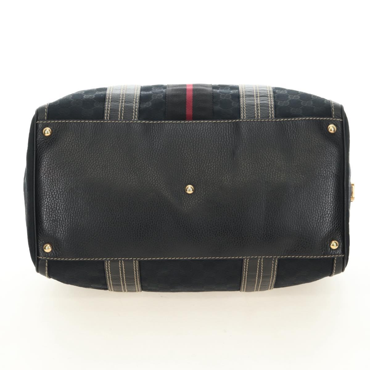GUCCI GG Canvas Sherry Line Histeria Hand Bag Black Gold 186232 Auth 181412V - Jerrillo image 5