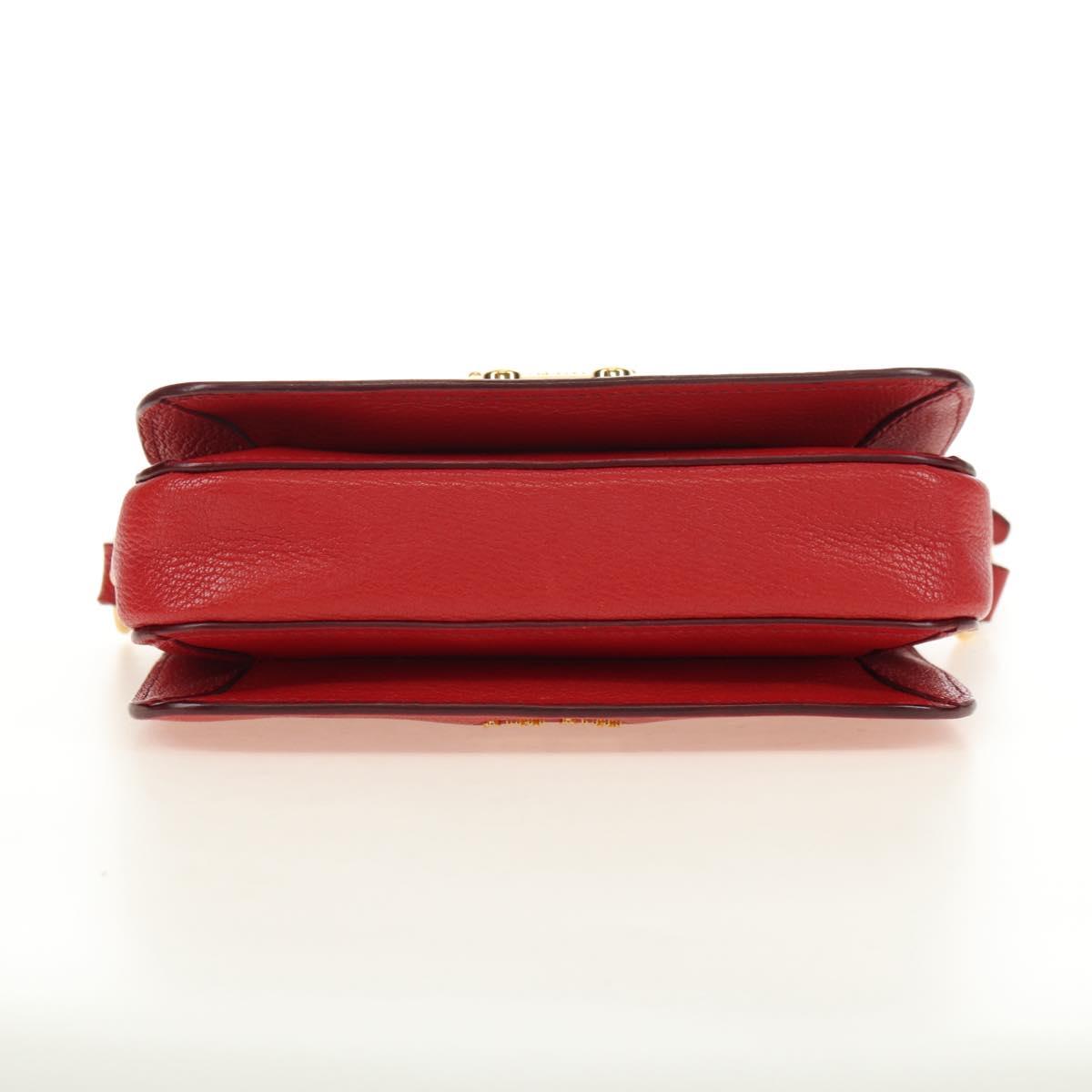 Miu Miu Hand Bag Leather 2way Red Gold Auth 181477V - Jerrillo image 5