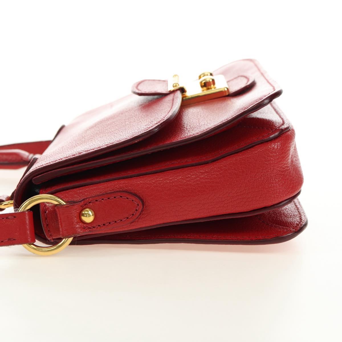 Miu Miu Hand Bag Leather 2way Red Gold Auth 181477V - Jerrillo image 3