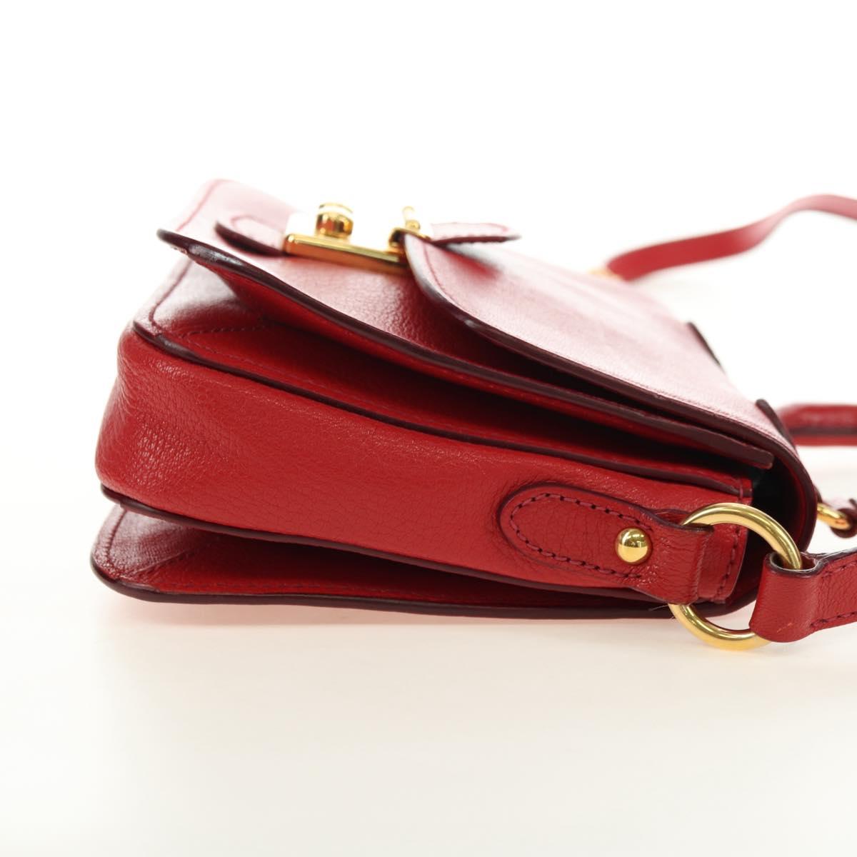 Miu Miu Hand Bag Leather 2way Red Gold Auth 181477V - Jerrillo image 4