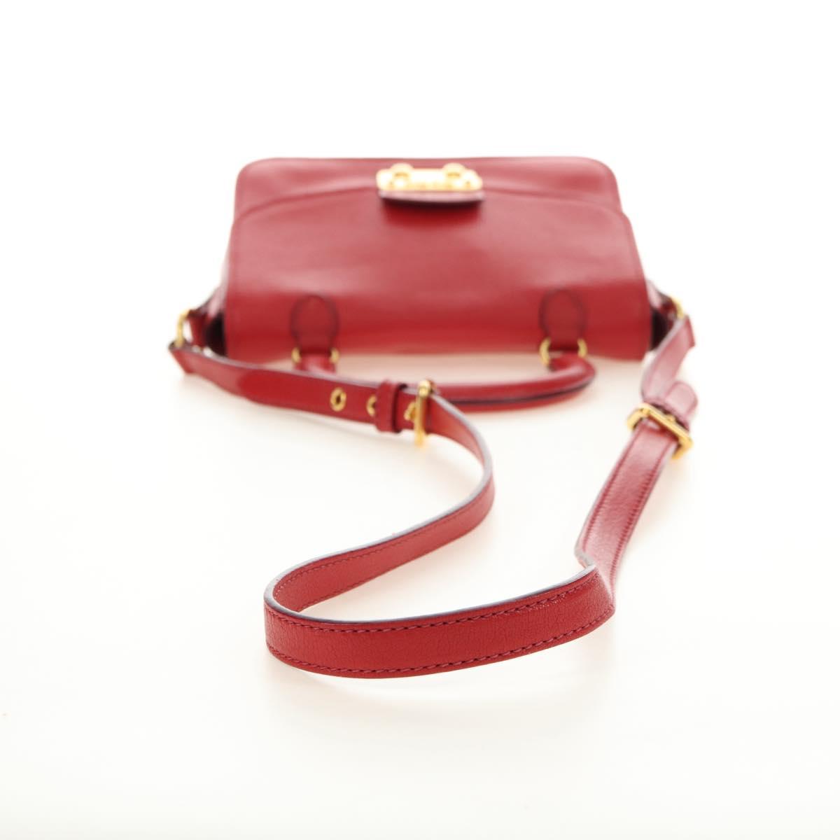 Miu Miu Hand Bag Leather 2way Red Gold Auth 181477V - Jerrillo image 8