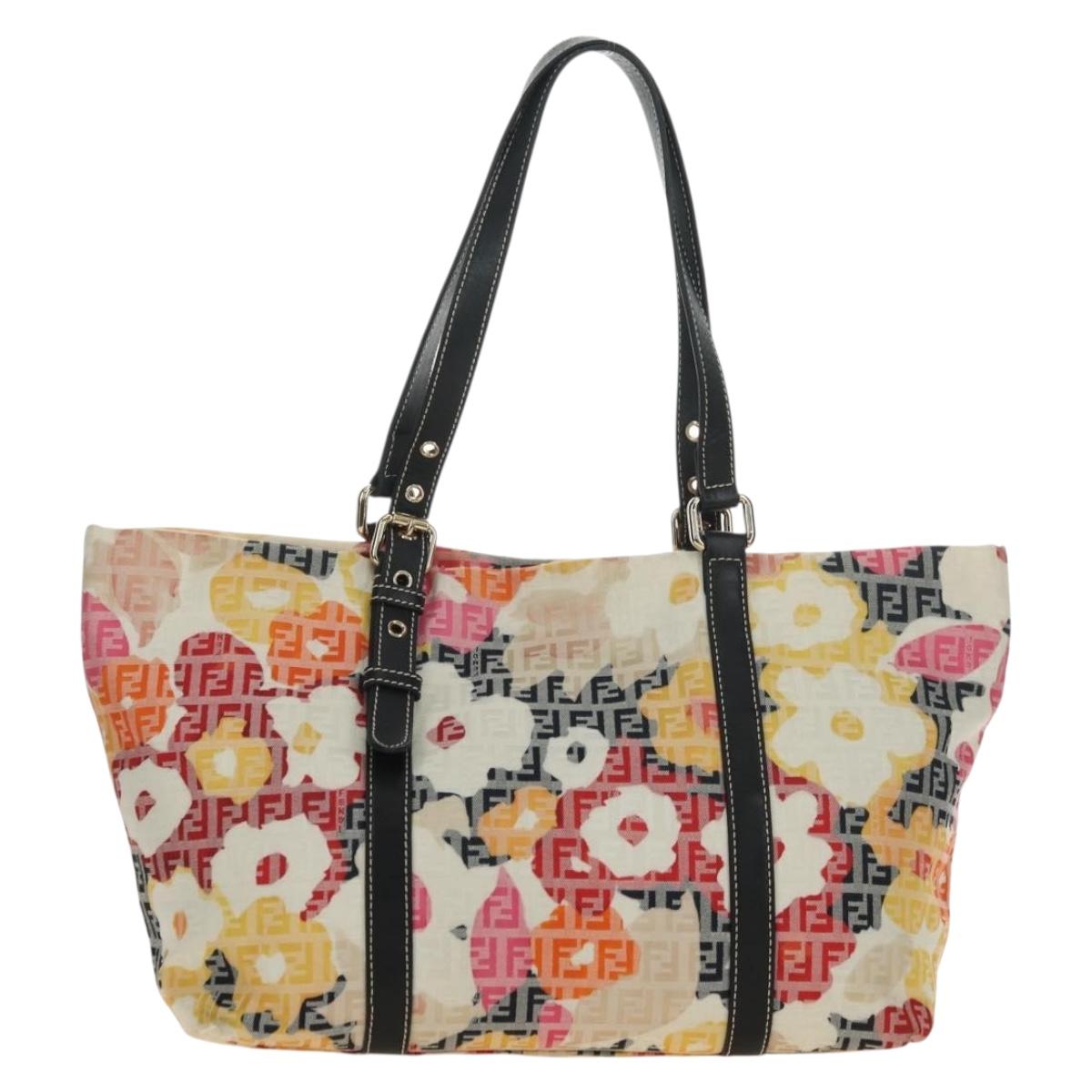 FENDI Zucchino Canvas Tote Bag Multicolor Gold Auth 181617SAV - Jerrillo image 2