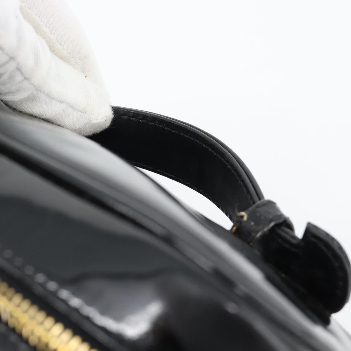 CHANEL COCO Mark Vanity Hand Bag Patent Leather Black Gold CC Auth 181704 - Jerrillo image 8