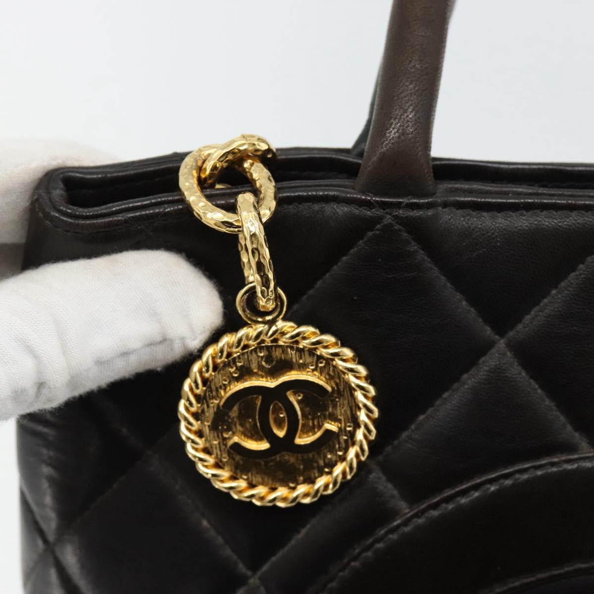 CHANEL Matelasse Reprint Tote Bag Lamb Skin Black Gold CC Auth 181711A - Jerrillo image 9