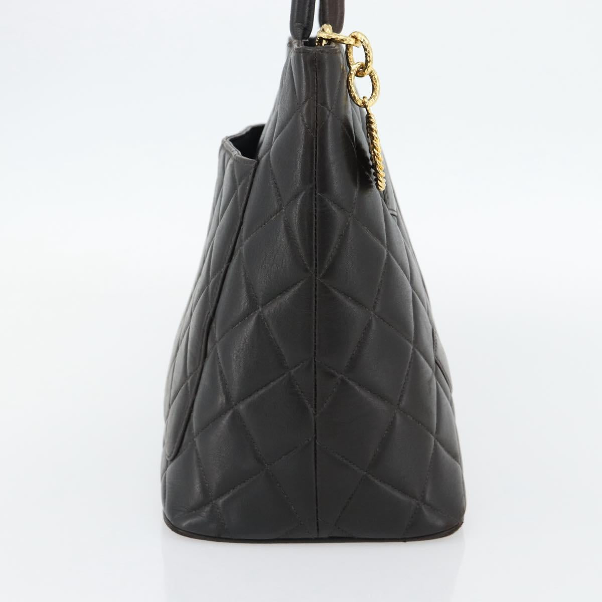 CHANEL Matelasse Reprint Tote Bag Lamb Skin Black Gold CC Auth 181711A - Jerrillo image 3