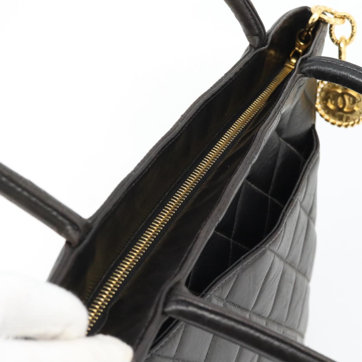 CHANEL Matelasse Reprint Tote Bag Lamb Skin Black Gold CC Auth 181711A - Jerrillo image 6