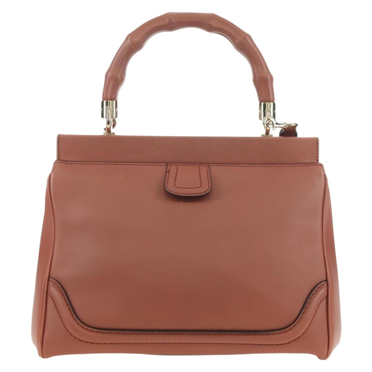 GUCCI Bamboo Hand Bag Leather 2way Pink Gold 308385 Auth 181722V - Jerrillo image 3