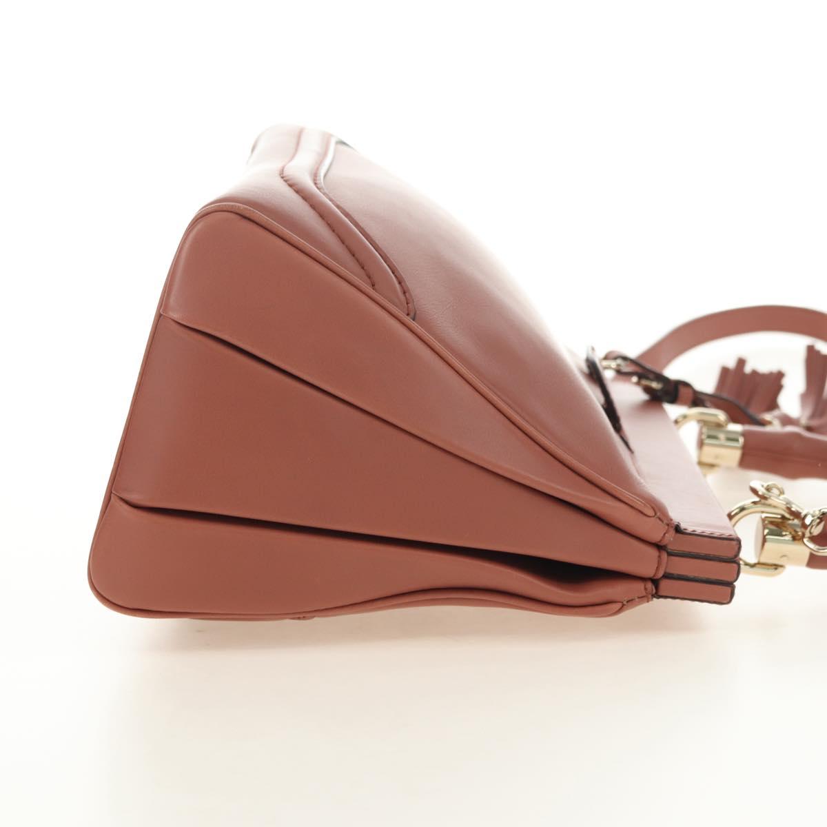 GUCCI Bamboo Hand Bag Leather 2way Pink Gold 308385 Auth 181722V - Jerrillo image 5