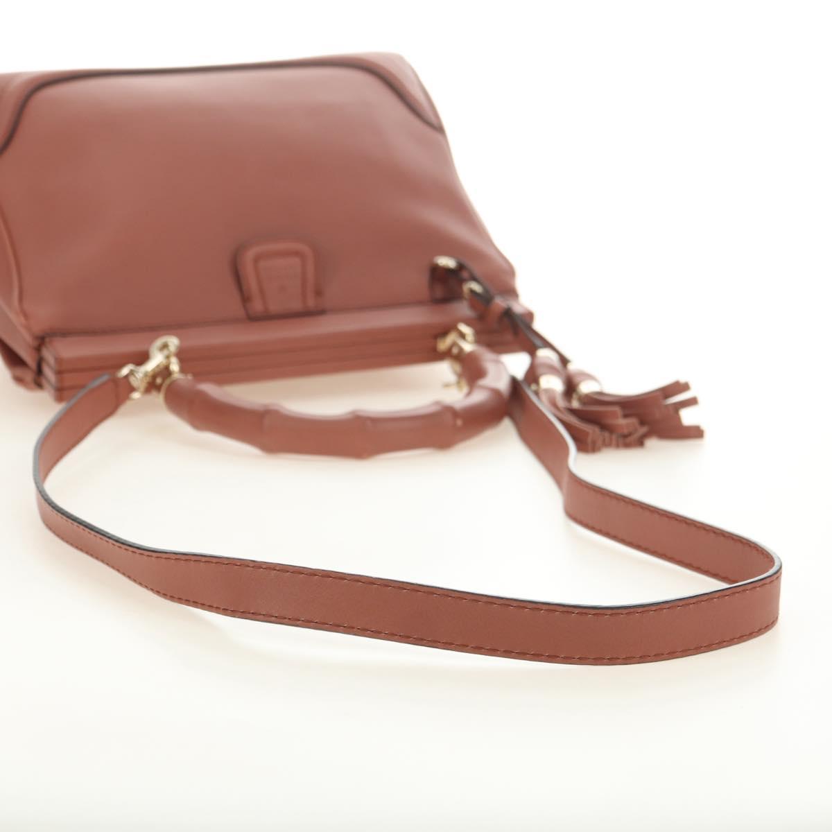 GUCCI Bamboo Hand Bag Leather 2way Pink Gold 308385 Auth 181722V - Jerrillo image 9