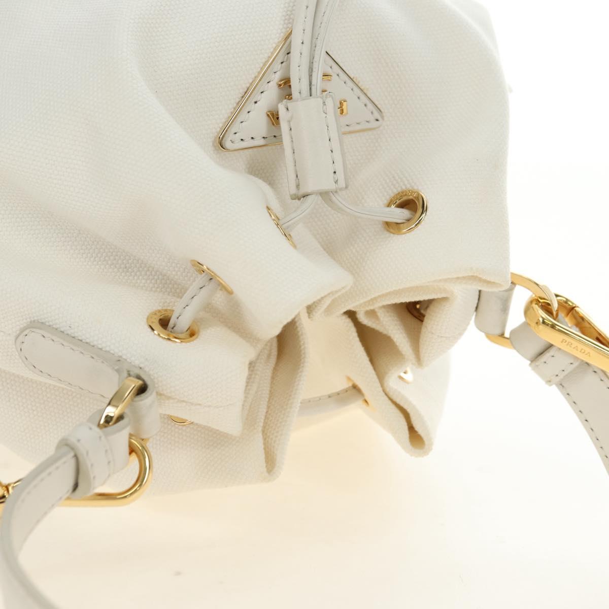PRADA Hand Bag Rattan 2way White Gold Auth 181826SM - Jerrillo image 6