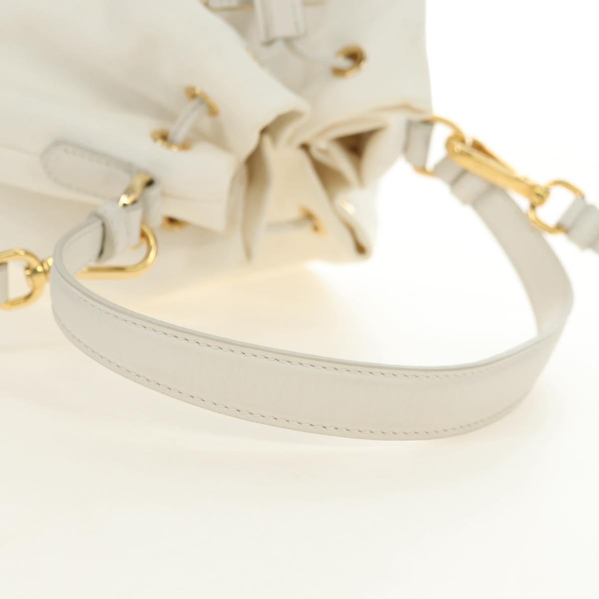 PRADA Hand Bag Rattan 2way White Gold Auth 181826SM - Jerrillo image 7