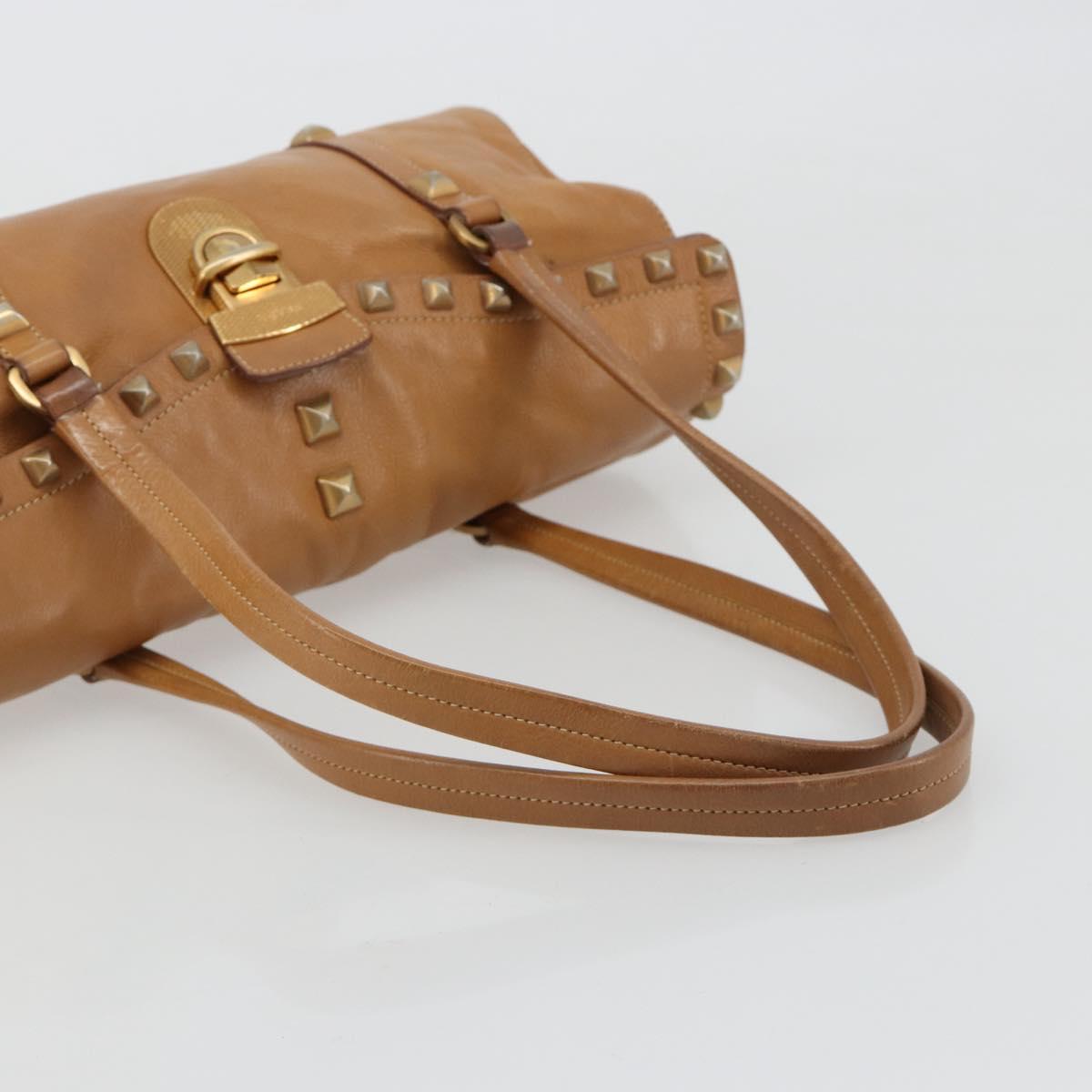 PRADA Tote Bag Leather Beige Gold Auth 181853A - Jerrillo image 7