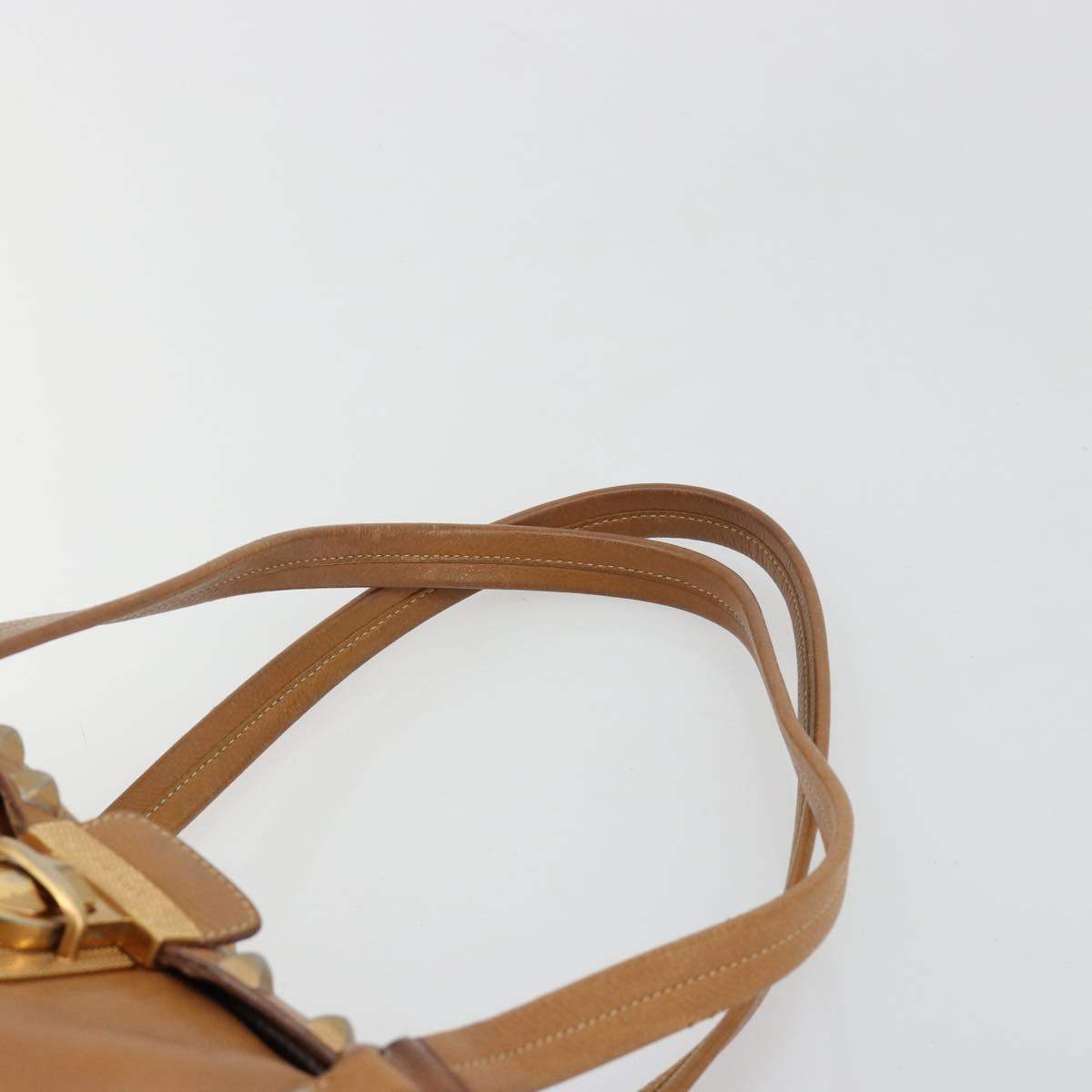 PRADA Tote Bag Leather Beige Gold Auth 181853A - Jerrillo image 8