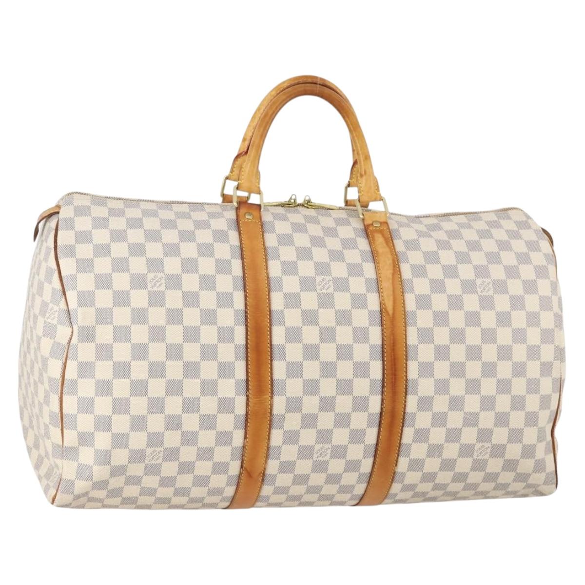 LOUIS VUITTON Damier Azur Keepall 50 Boston Bag N41430 LV Auth 181864 - Jerrillo