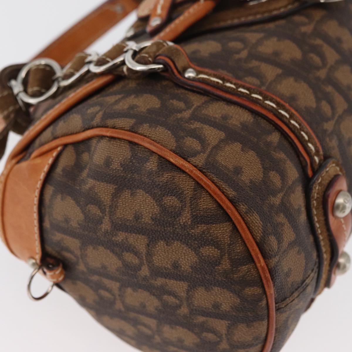 Christian Dior Trotter Canvas Romantic Hand Bag PVC Brown Silver Auth 181900V - Jerrillo image 10