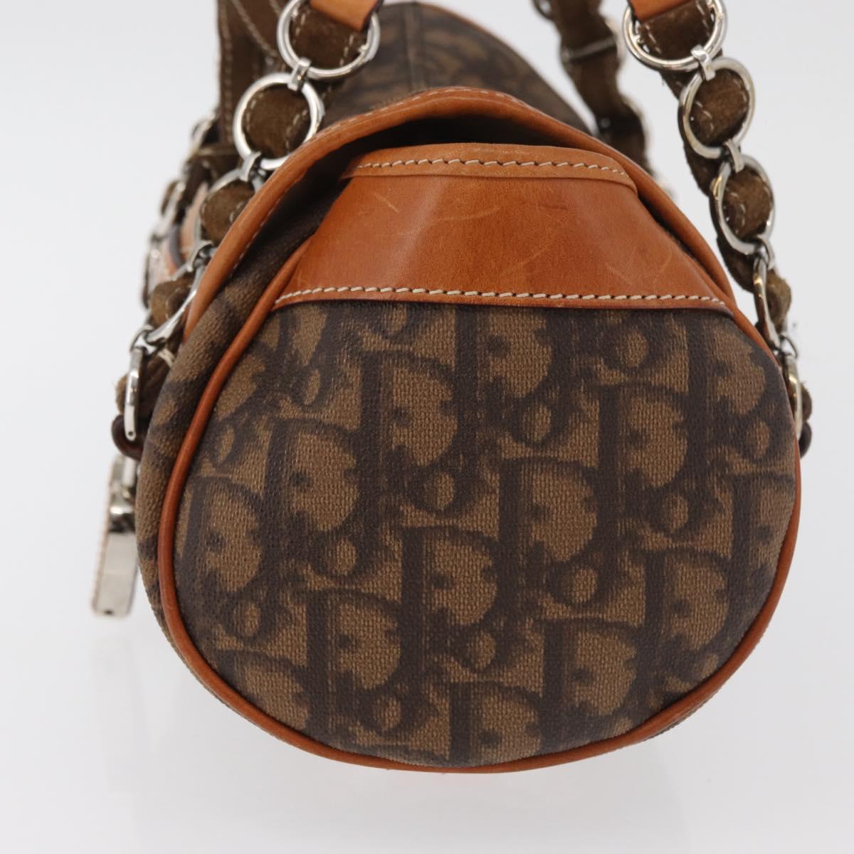 Christian Dior Trotter Canvas Romantic Hand Bag PVC Brown Silver Auth 181900V - Jerrillo image 4