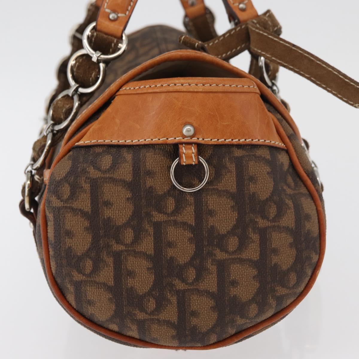Christian Dior Trotter Canvas Romantic Hand Bag PVC Brown Silver Auth 181900V - Jerrillo image 5