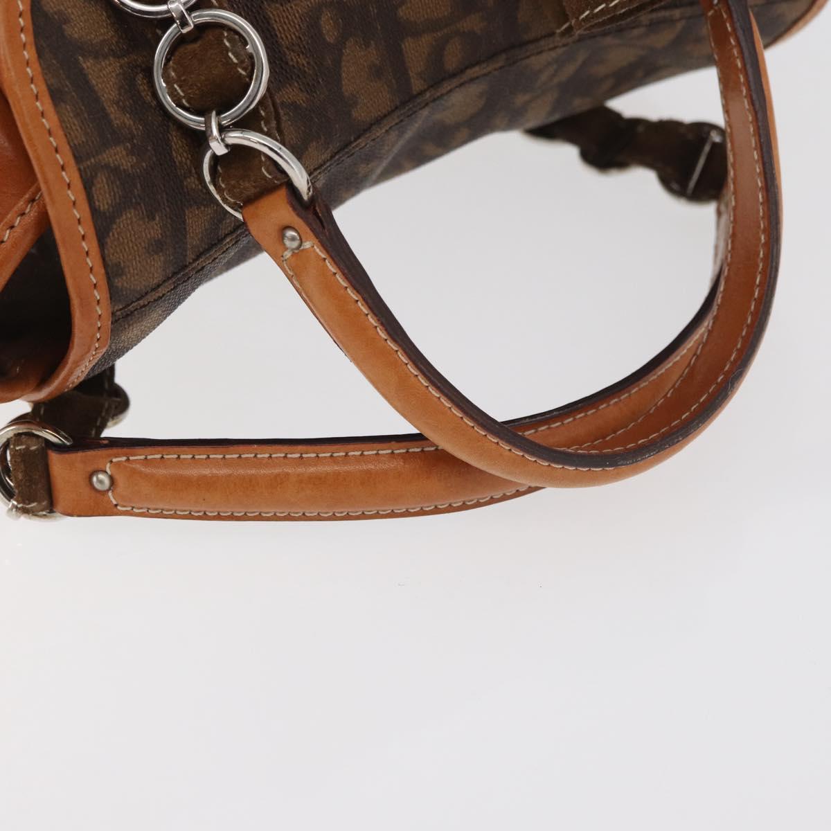 Christian Dior Trotter Canvas Romantic Hand Bag PVC Brown Silver Auth 181900V - Jerrillo image 7