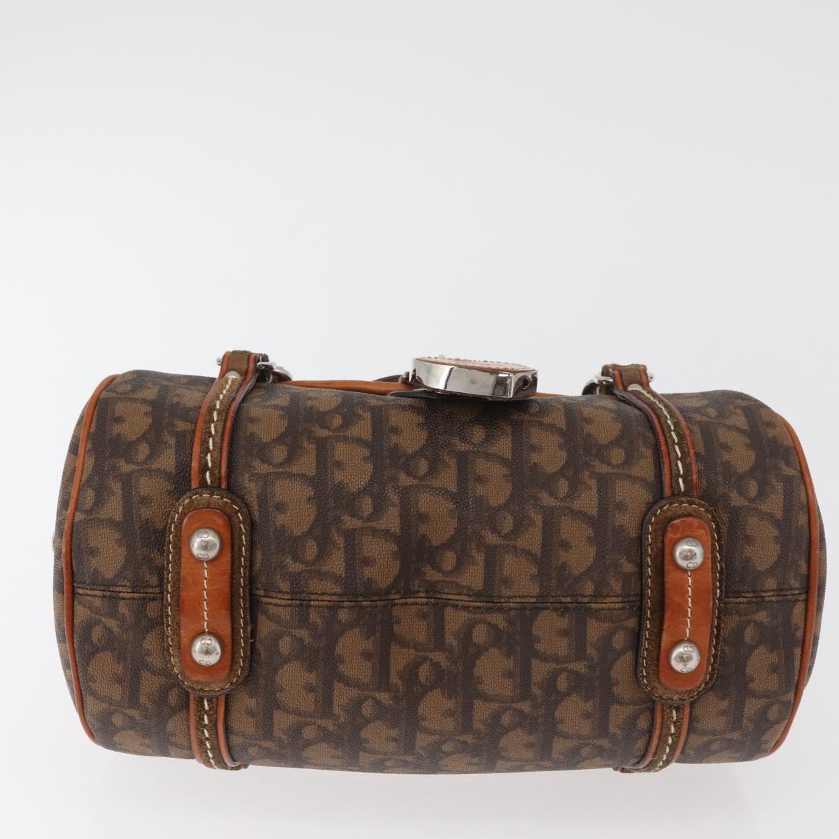 Christian Dior Trotter Canvas Romantic Hand Bag PVC Brown Silver Auth 181900V - Jerrillo image 9