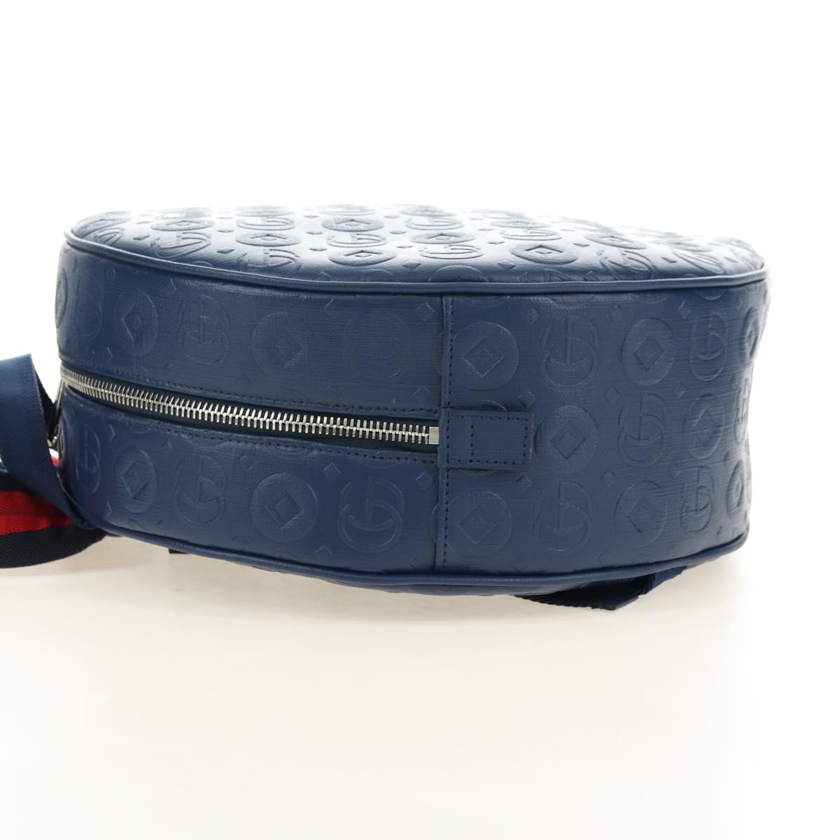 GUCCI Sherry Line Double G Backpack Leather Navy Silver Red 752358 Auth 181963M - Jerrillo image 3