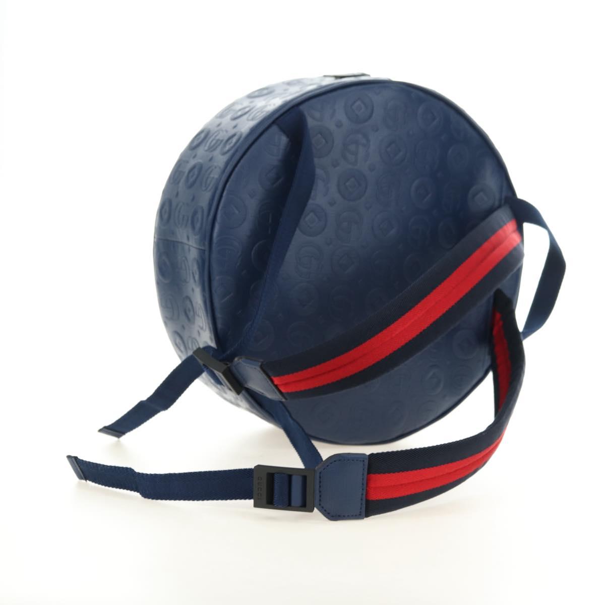 GUCCI Sherry Line Double G Backpack Leather Navy Silver Red 752358 Auth 181963M - Jerrillo image 8