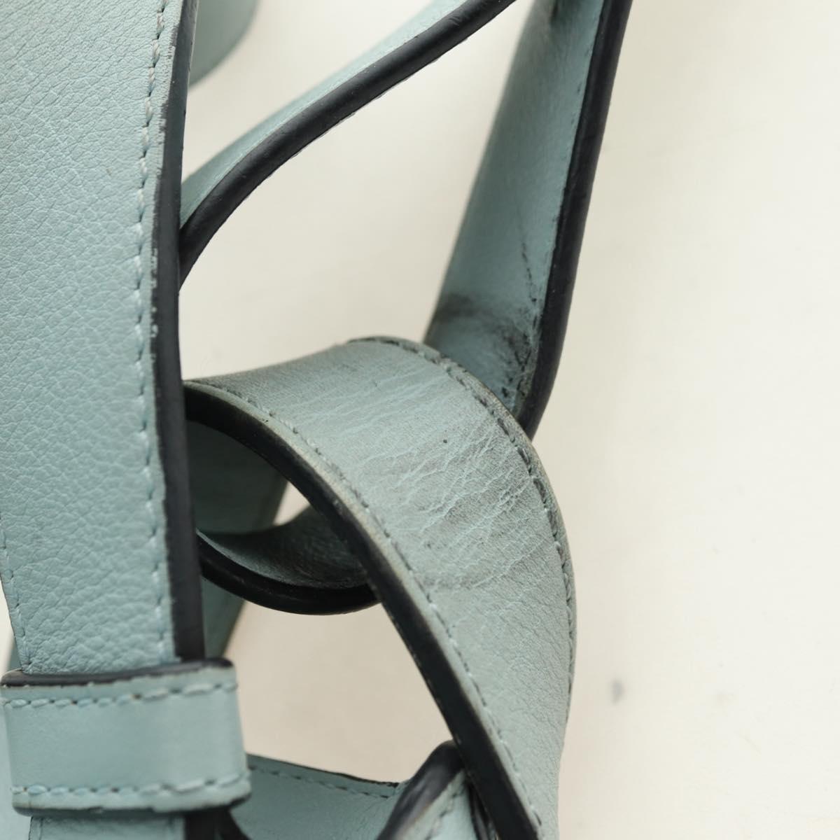 LOEWE Hammock Medium Hand Bag Leather 2way Light Blue Silver Auth 182026V - Jerrillo image 10