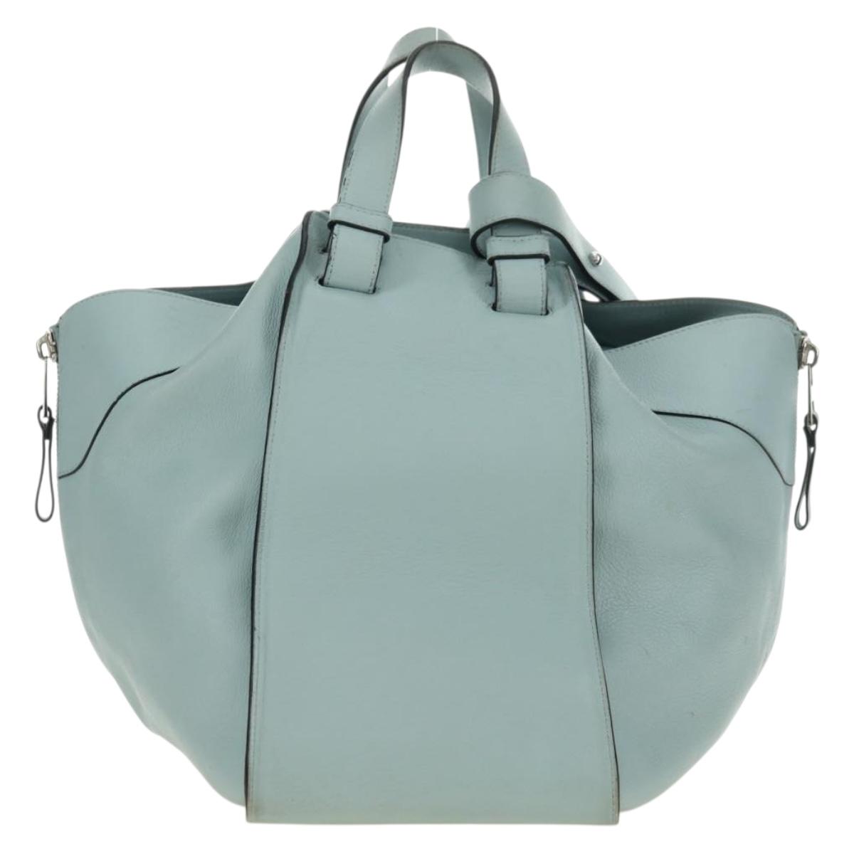 LOEWE Hammock Medium Hand Bag Leather 2way Light Blue Silver Auth 182026V - Jerrillo image 2