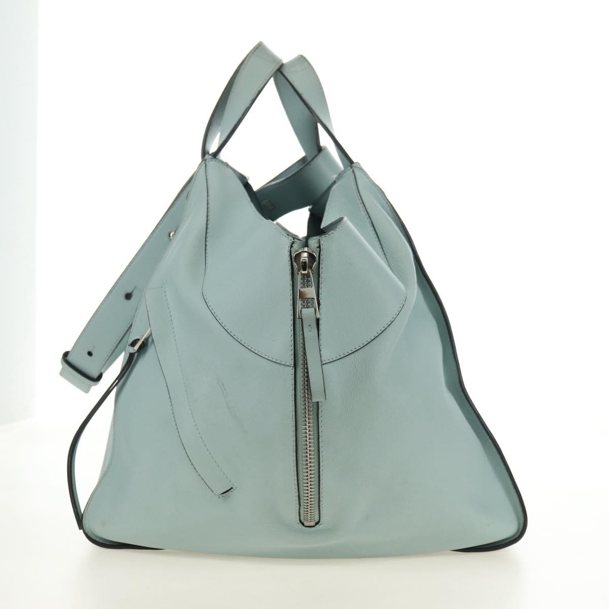 LOEWE Hammock Medium Hand Bag Leather 2way Light Blue Silver Auth 182026V - Jerrillo image 3