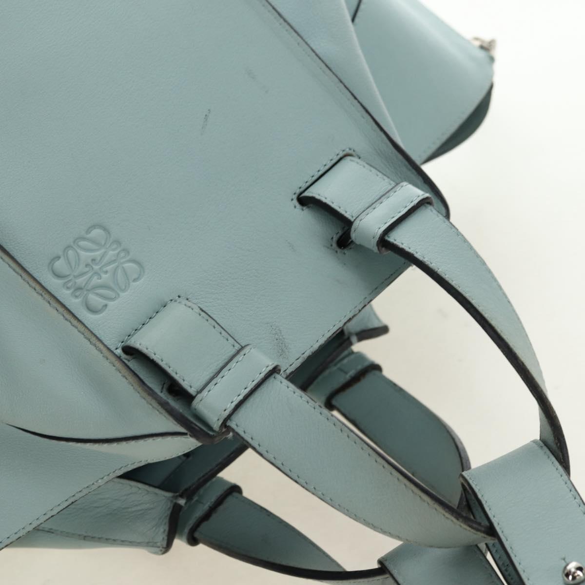LOEWE Hammock Medium Hand Bag Leather 2way Light Blue Silver Auth 182026V - Jerrillo image 7