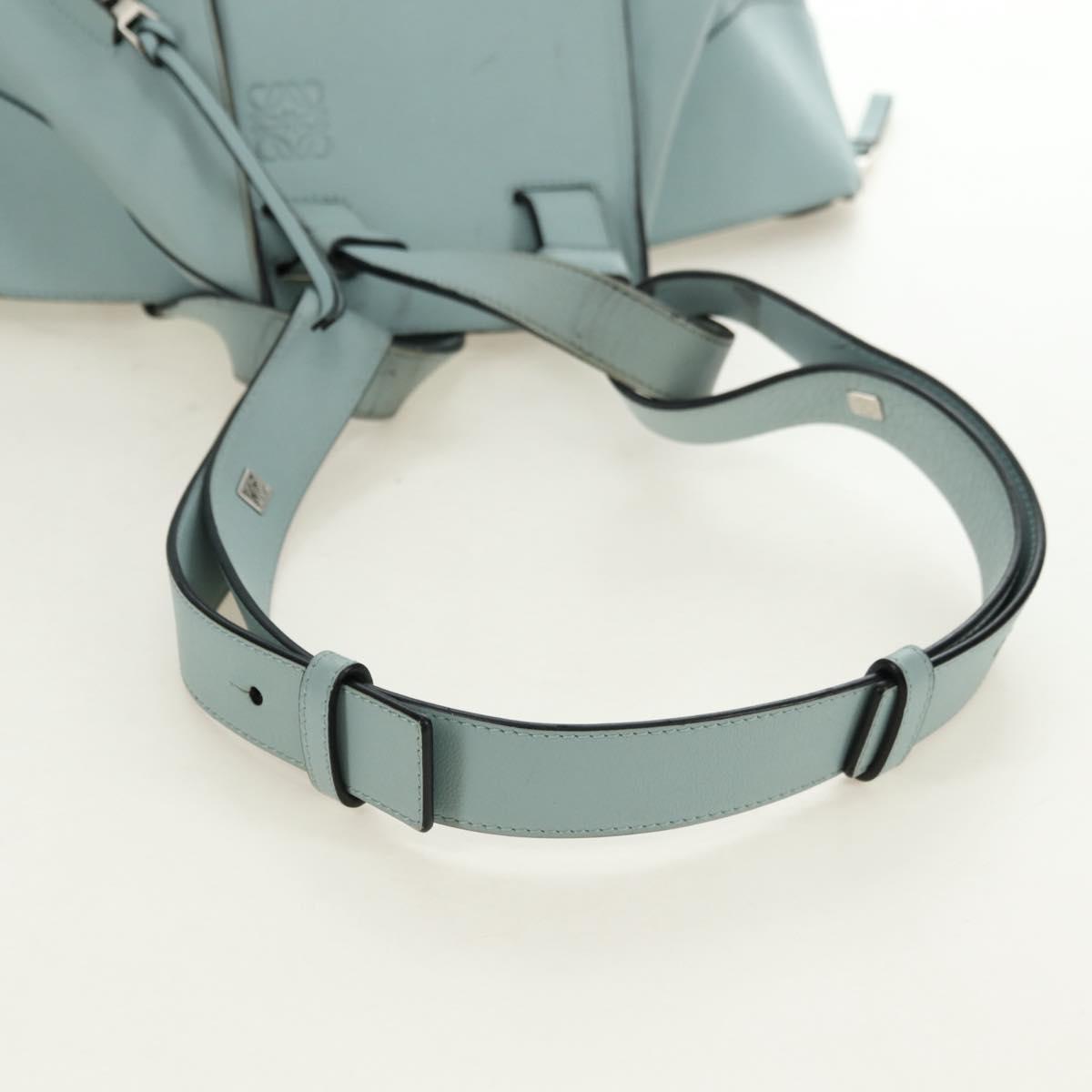 LOEWE Hammock Medium Hand Bag Leather 2way Light Blue Silver Auth 182026V - Jerrillo image 9