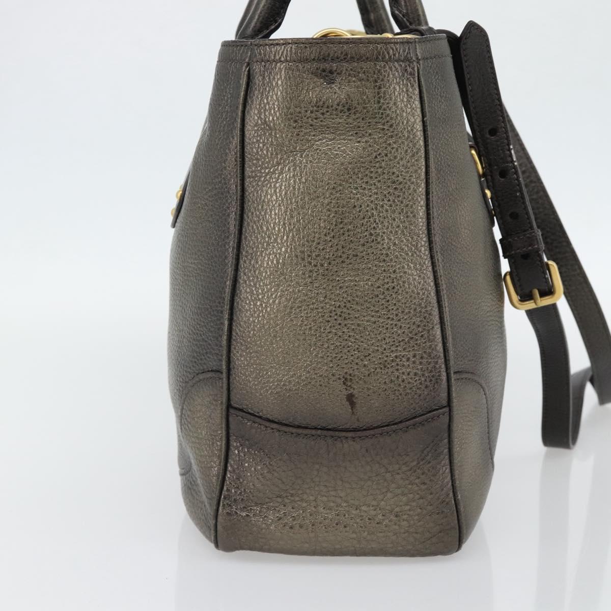 PRADA Tote Bag Leather 2way Gold Auth 182095 - Jerrillo image 4