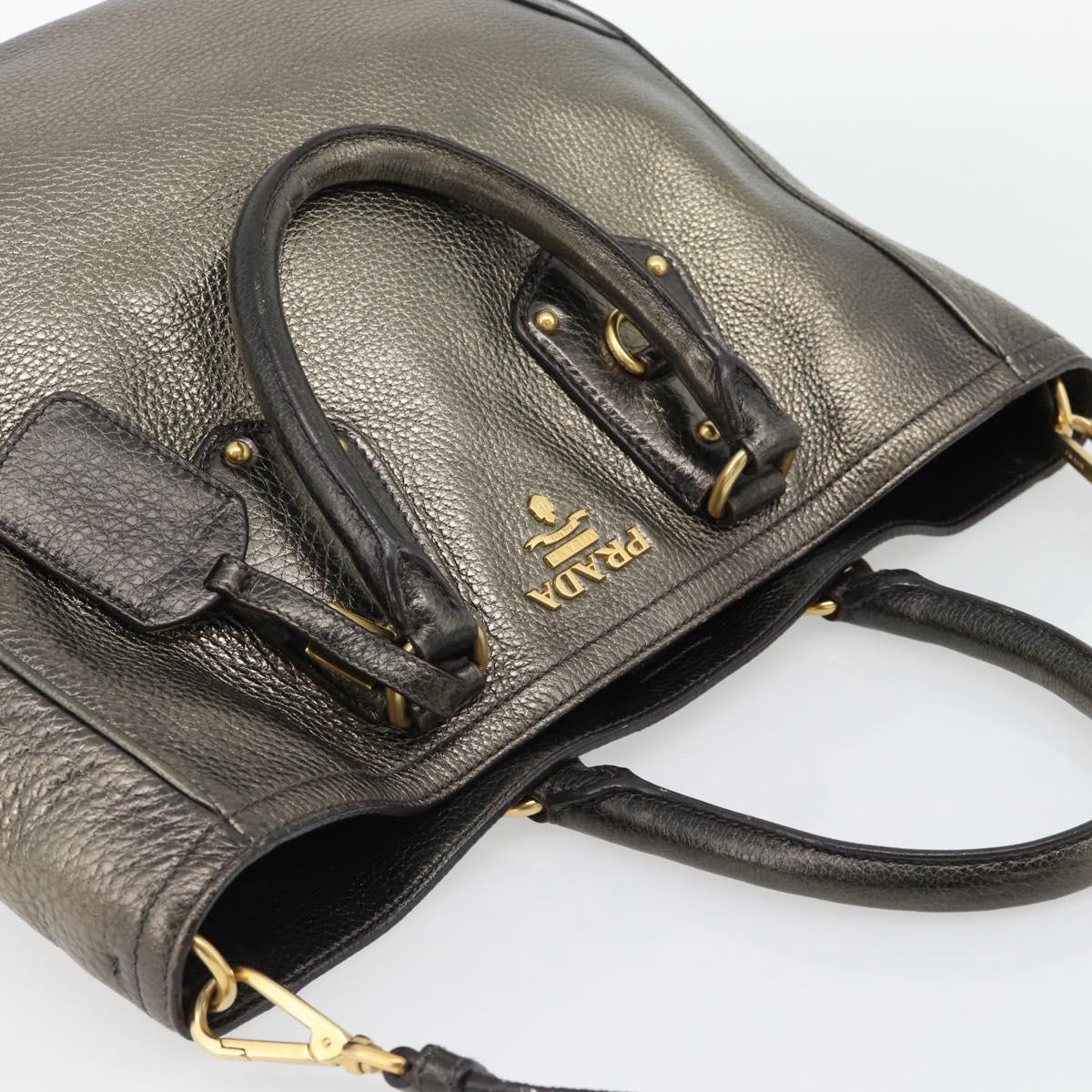 PRADA Tote Bag Leather 2way Gold Auth 182095 - Jerrillo image 6