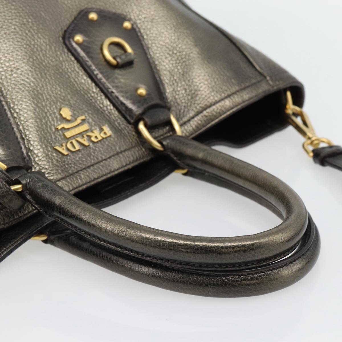 PRADA Tote Bag Leather 2way Gold Auth 182095 - Jerrillo image 7