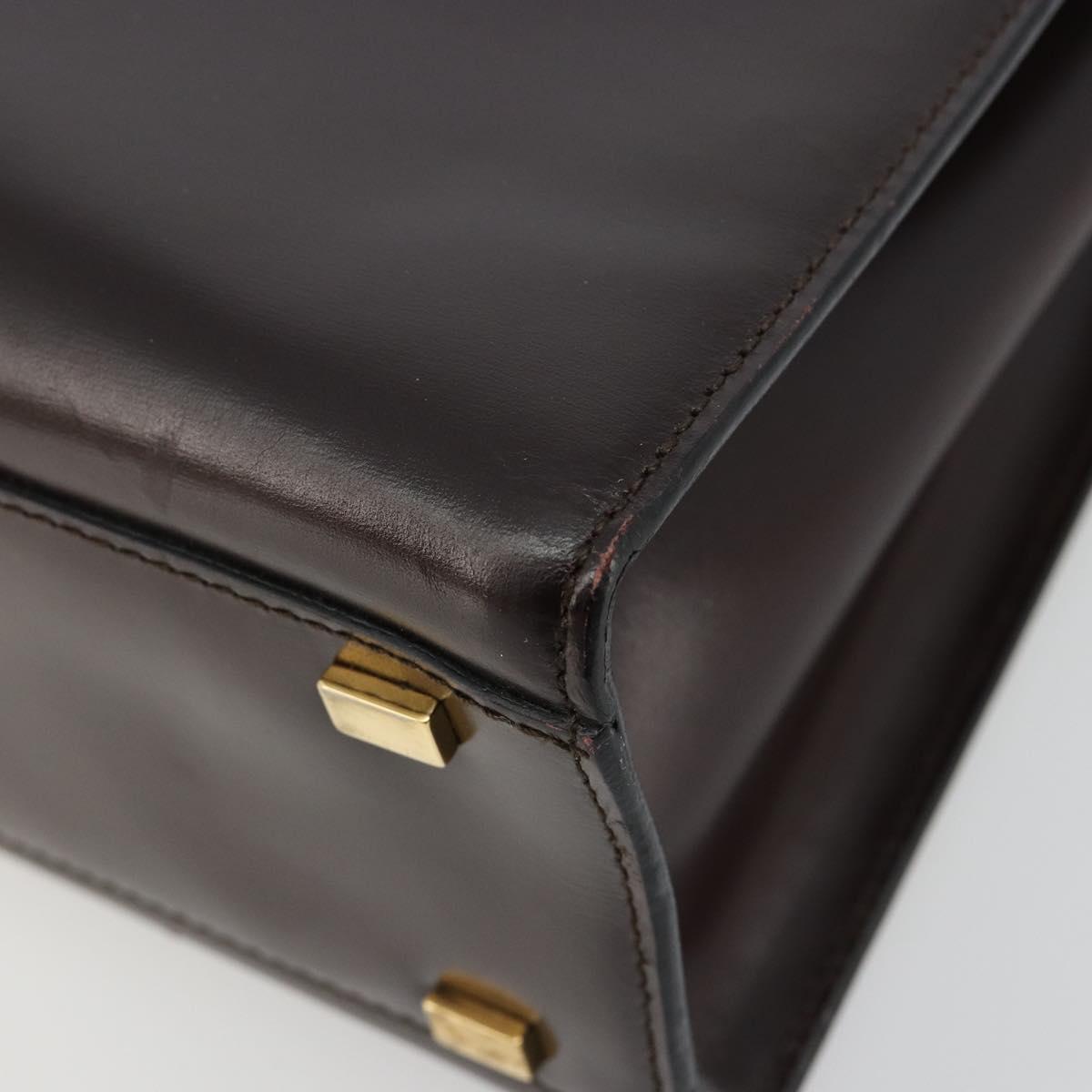 CELINE Hand Bag Leather Brown Gold Auth 182104 - Jerrillo image 10