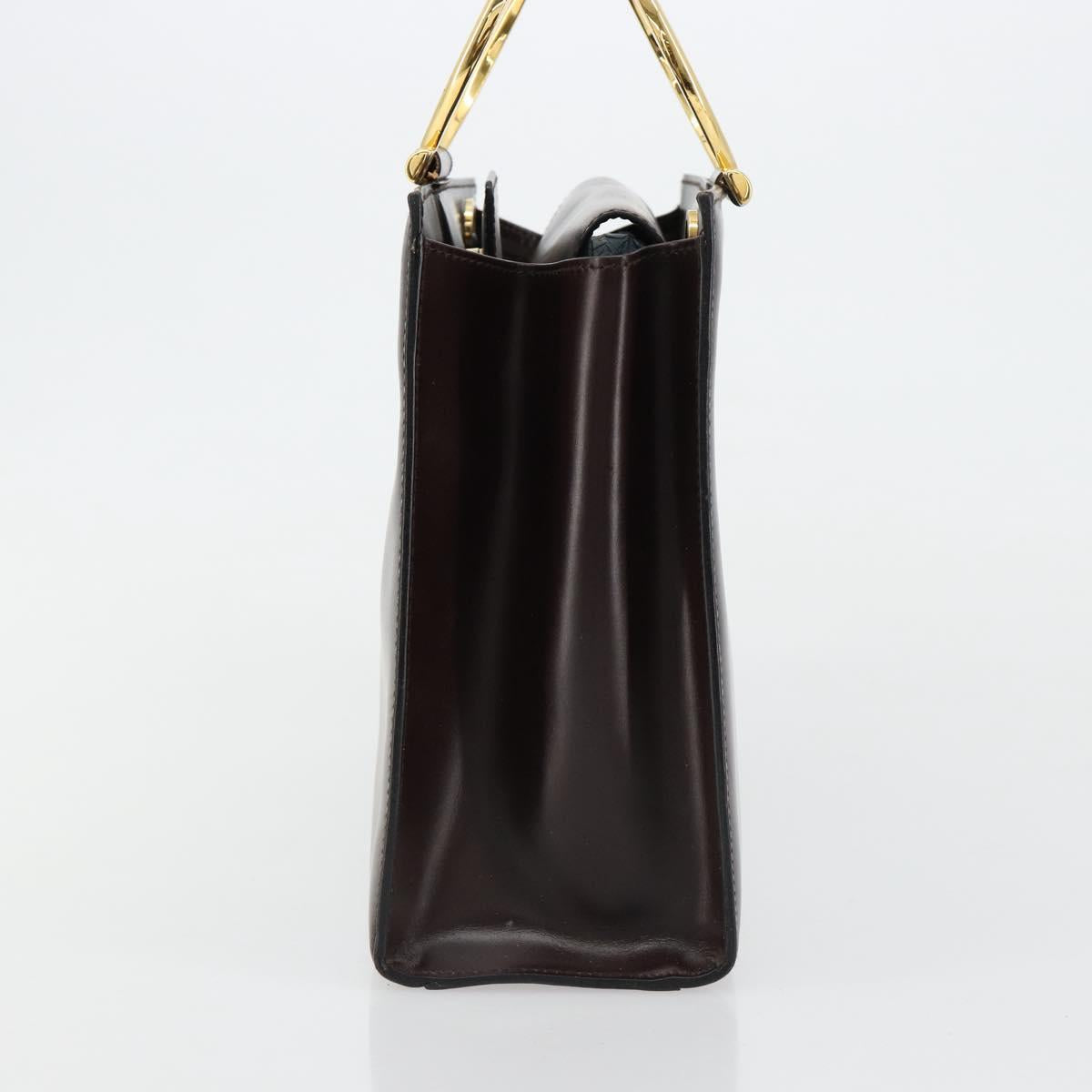 CELINE Hand Bag Leather Brown Gold Auth 182104 - Jerrillo image 4