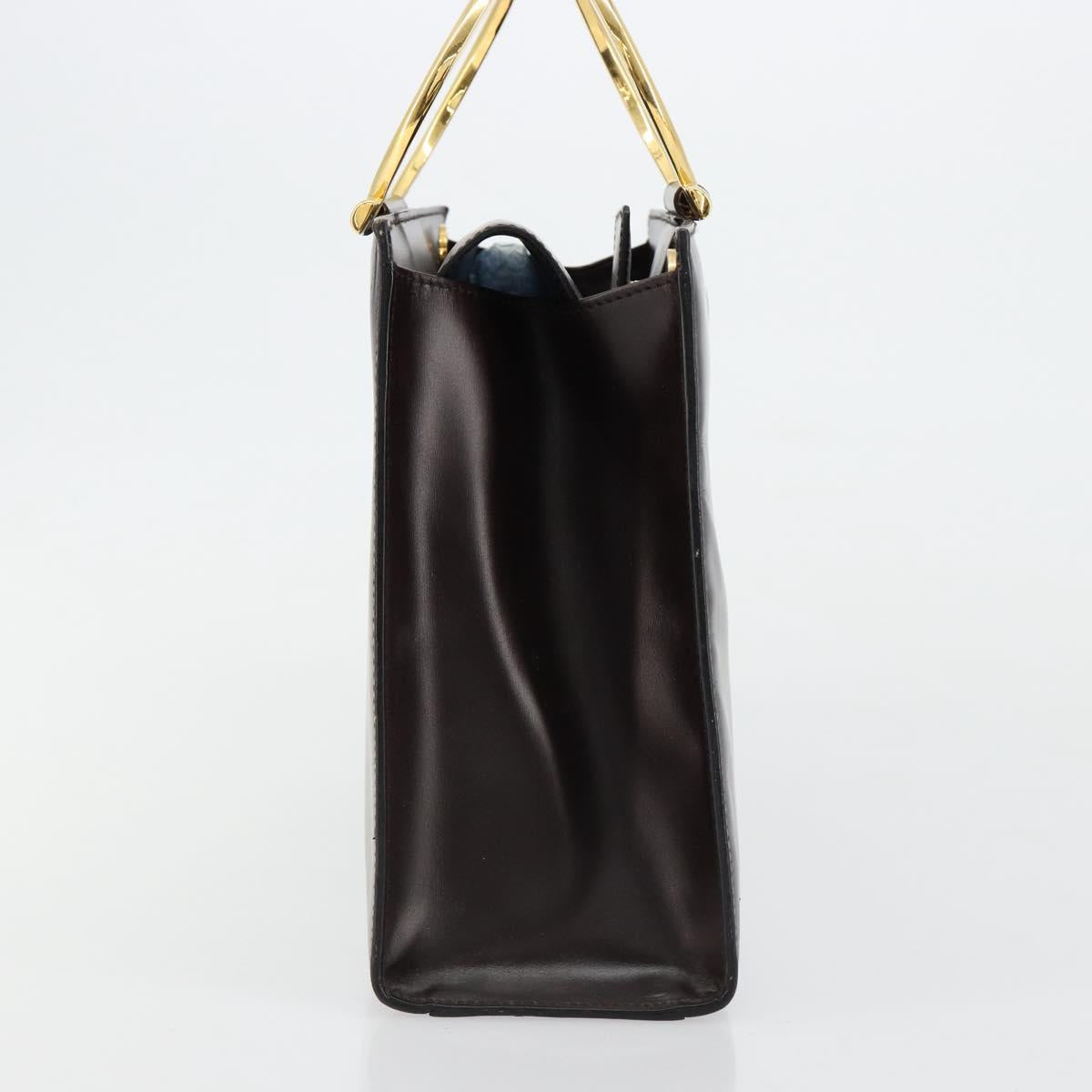 CELINE Hand Bag Leather Brown Gold Auth 182104 - Jerrillo image 5
