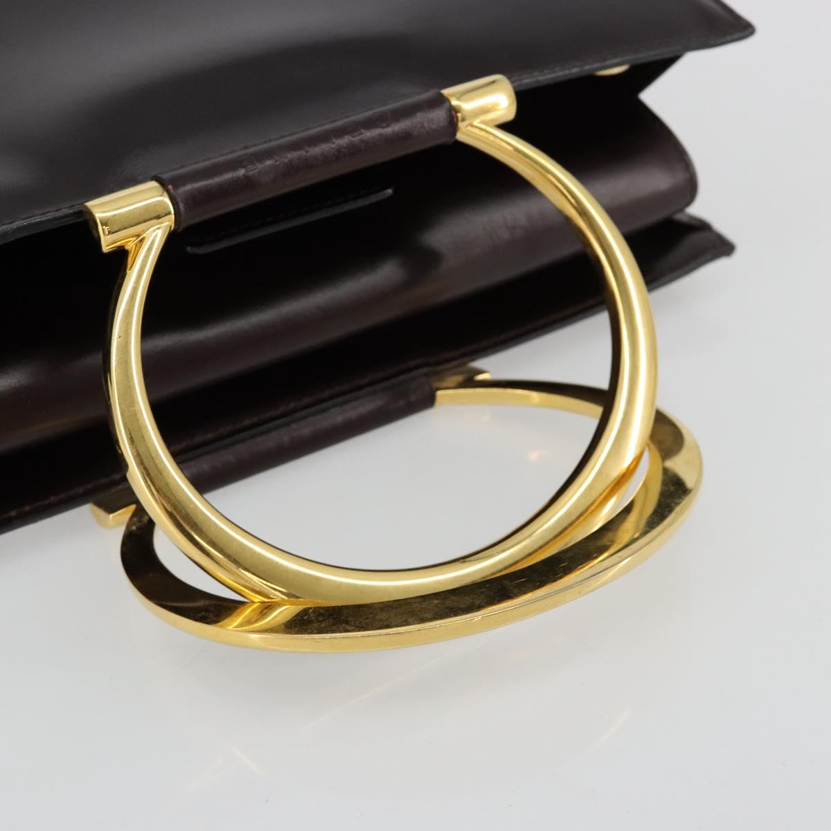 CELINE Hand Bag Leather Brown Gold Auth 182104 - Jerrillo image 7
