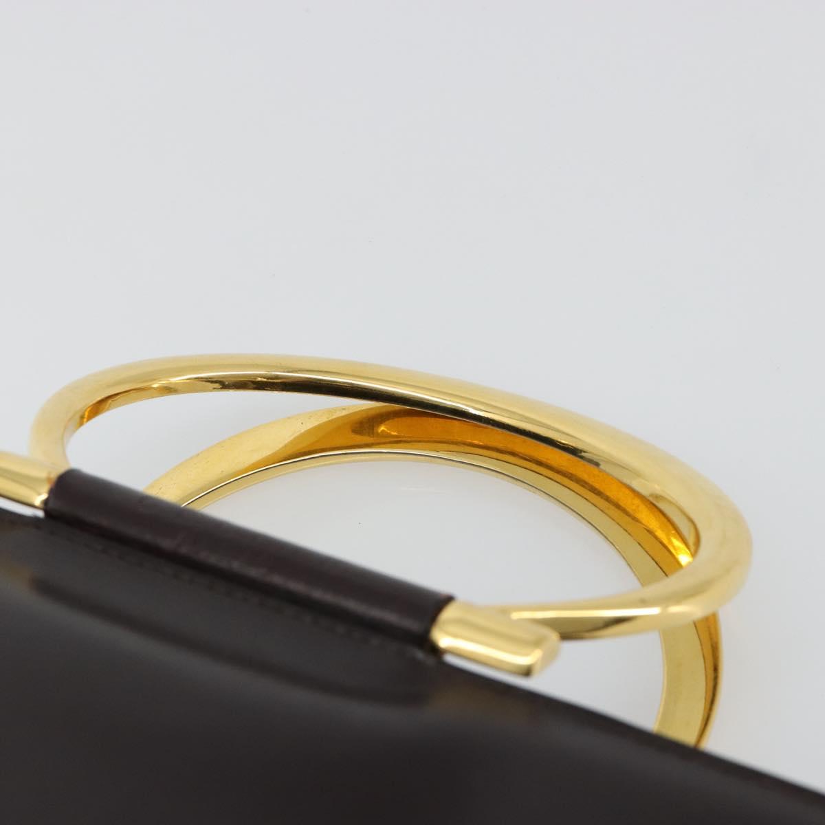 CELINE Hand Bag Leather Brown Gold Auth 182104 - Jerrillo image 8
