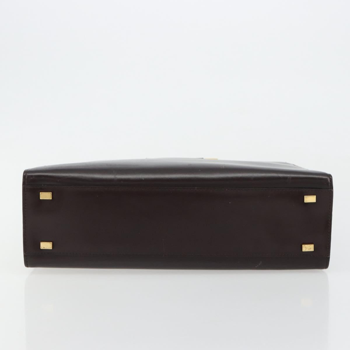 CELINE Hand Bag Leather Brown Gold Auth 182104 - Jerrillo image 9