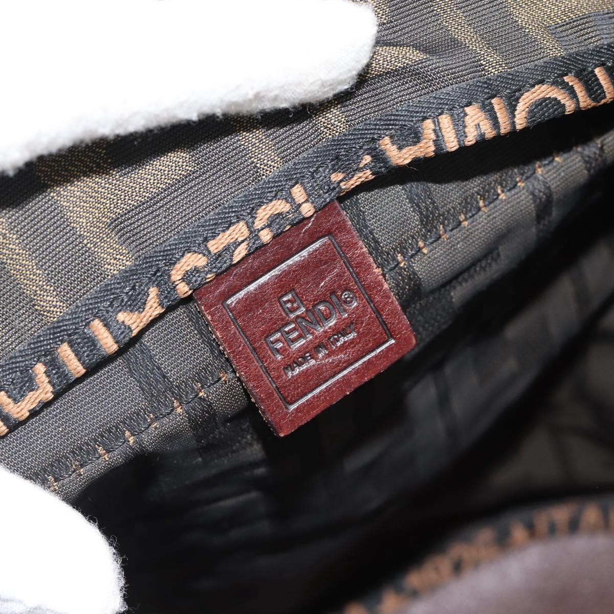 FENDI Zucca Canvas Hand Bag Black Brown Auth 182111 - Jerrillo image 10