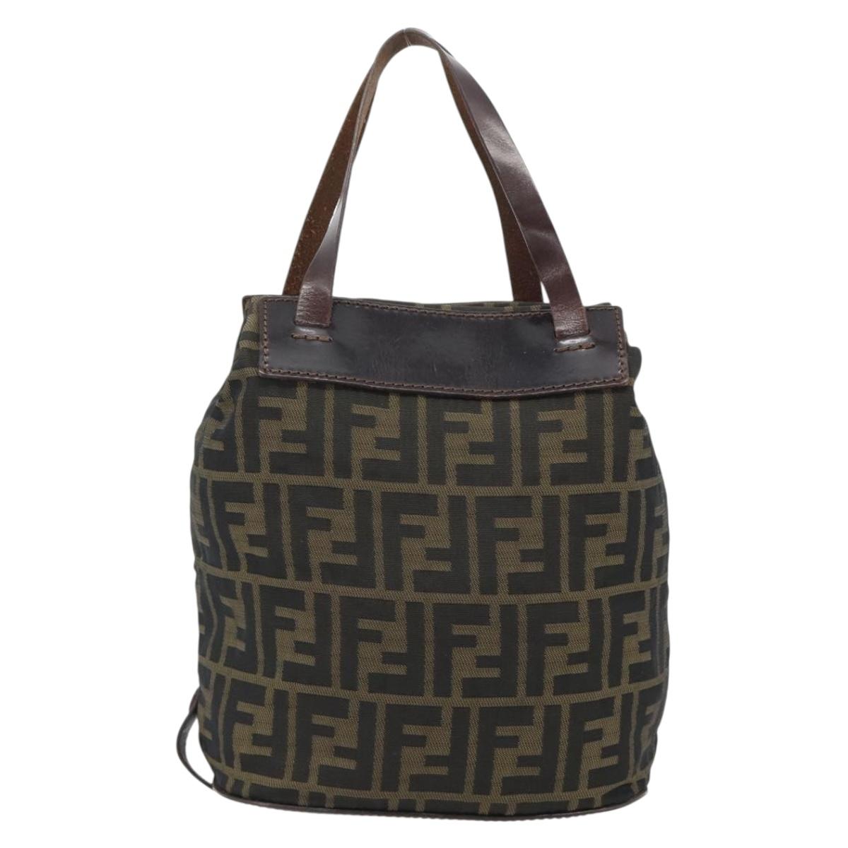 FENDI Zucca Canvas Hand Bag Black Brown Auth 182111 - Jerrillo image 2