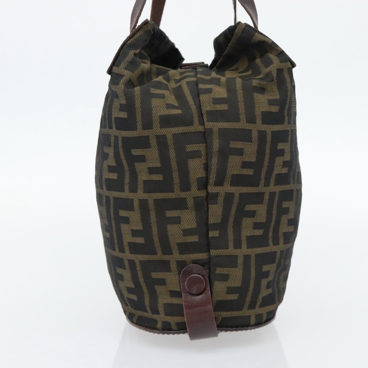 FENDI Zucca Canvas Hand Bag Black Brown Auth 182111 - Jerrillo image 4