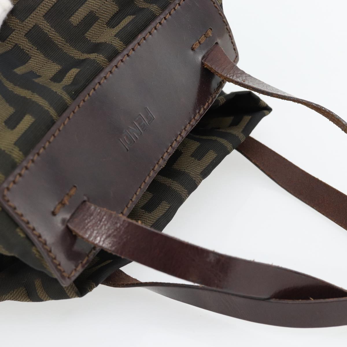 FENDI Zucca Canvas Hand Bag Black Brown Auth 182111 - Jerrillo image 6