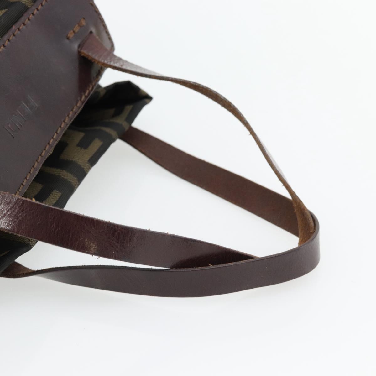 FENDI Zucca Canvas Hand Bag Black Brown Auth 182111 - Jerrillo image 7